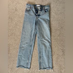 Zara light wash high waisted straight leg jeans